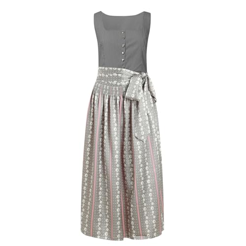 Amxleh Damen Dirndl Langes Trachtenkleid Trachtenmode Trachtenrock Kleid Klassische Vintage Dirndlschürze Trachtenkleid für Mädchen Karneval Oktoberfest Outfit Spitzenschürze Elegant Dirndlkleid von Amxleh