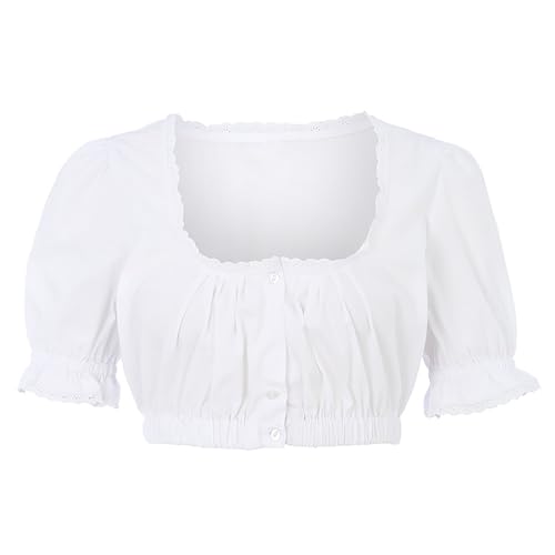Amxleh Damen DirndlBluse Weiß Dirndlbluse Trachtenbluse V Ausschnitt Sexy Kurzarm Spitze Weiss Schlicht Elegante Halbarm Bluse Oktoberfest Kostüm Elegan Sommer Bequem Baumwolle Clothing Hemdbluse Amxleh Damen DirndlBluse Weiß Dirndlbluse Trachtenbluse V Ausschnitt Sexy Kurzarm Spitze Weiss Schlicht Elegante Halbarm Bluse Oktoberfest Kostüm Elegan Sommer Bequem Baumwolle Clothing Hemdbluse von Amxleh