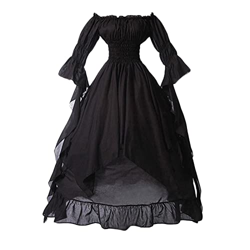 Amxleh Damen Halloween Kostüm Erwachsene für Halloween Weihnachten Party Cosplay Kostüm Vampir Tunika Uniform Halloween Kleid Damen Maid Dress Niedliche Maid Cosplay Kleid für Renaissance Kleid von Amxleh