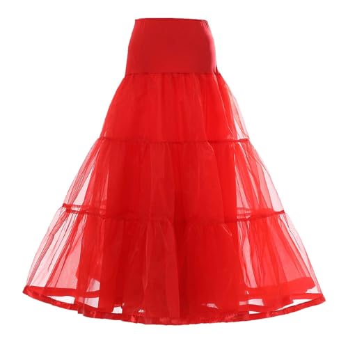 Amxleh Damen Petticoat Unterrock Lang Weiß Tüll Fluffy Crinoline Underskirt für Brautkleid Hochzeit Kleid Damen Knöchellang Lang Hochzeit Slips Krinoline Unterrock für Abschlussball Abend Brautkleid von Amxleh