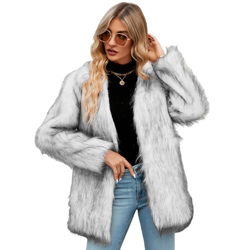 Amxleh Große Größen Pelzmantel Damen Modische Einfarbig Kunstpelze Jacke Kunstfell Mantel Fellmantel Dicke Warme Winterjacke Winter Pelzjacke Langarm Wintermantel Felljacke Plüschjacke Übergangsjacke Amxleh Große Größen Pelzmantel Damen Modische Einfarbig Kunstpelze Jacke Kunstfell Mantel Fellmantel Dicke Warme Winterjacke Winter Pelzjacke Langarm Wintermantel Felljacke Plüschjacke Übergangsjacke von Amxleh