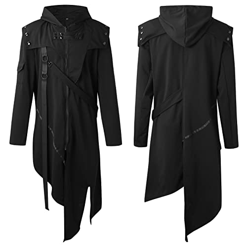 Amxleh Halloween Kostüm Herren Renaissance Kostüm Herren Steampunk Jacke Große Größe Halloween Cosplay Kostüm Karneval Kostüm Mantel Retro Gothic für Herren Uniform Stehkragen Bedruckt Modisch von Amxleh