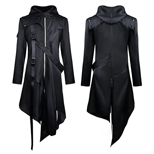 Amxleh Halloween Kostüm Herren Renaissance Kostüm Herren Steampunk Jacke Große Größe Halloween Cosplay Kostüm Karneval Kostüm Mantel Retro Gothic für Herren Uniform Stehkragen Bedruckt Modisch von Amxleh