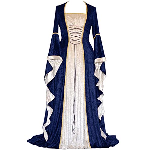 Amxleh Mittelalter Kleidung Damen Renaissance Prinzessin Kleider Barock Rokoko Kleidung Lolita Kleidung Viktorianisches Königin Maxi Kleider Elegant Abendkleider Cocktailkleid Party A-Linie Kleid von Amxleh