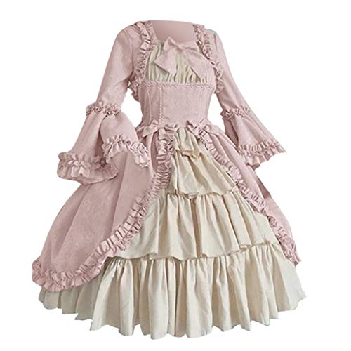 Amxleh Mittelalter Kleidung Damen Renaissance Prinzessin Kleider Barock Rokoko Kleidung Lolita Kleidung Viktorianisches Königin Maxi Kleider Elegant Abendkleider Cocktailkleid Party A-Linie Kleid von Amxleh