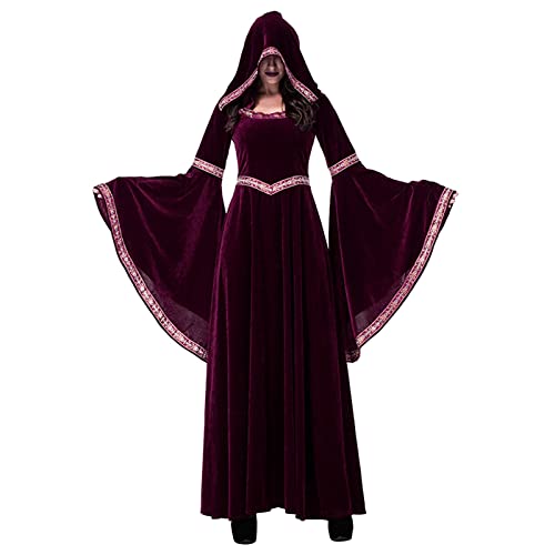 Amxleh Renaissance Kleid Damen Gehrock Halloween Kostüm Damen Vintage Uniform Karneval Fasching Party Cosplay Kostüm Halloween Kostüme Mittelalterliches Viktorianisches Kostüm Renaissance Kleid von Amxleh
