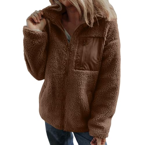 Amxleh Teddyjacke Damen Winter Teddyfleece Jacke Doppelschieber Reißverschluss Winterjacke Thermal Teddy Wintermantel Einfarbig Revers Fleecejacke Flauschig Plüschjacke Freizeit Outdoor Fleecemantel Amxleh Teddyjacke Damen Winter Teddyfleece Jacke Doppelschieber Reißverschluss Winterjacke Thermal Teddy Wintermantel Einfarbig Revers Fleecejacke Flauschig Plüschjacke Freizeit Outdoor Fleecemantel von Amxleh