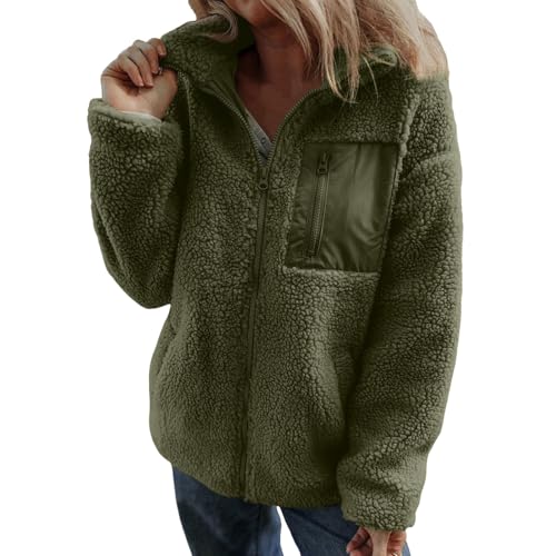 Amxleh Teddyjacke Damen Winter Teddyfleece Jacke Doppelschieber Reißverschluss Winterjacke Thermal Teddy Wintermantel Einfarbig Revers Fleecejacke Flauschig Plüschjacke Freizeit Outdoor Fleecemantel Amxleh Teddyjacke Damen Winter Teddyfleece Jacke Doppelschieber Reißverschluss Winterjacke Thermal Teddy Wintermantel Einfarbig Revers Fleecejacke Flauschig Plüschjacke Freizeit Outdoor Fleecemantel von Amxleh