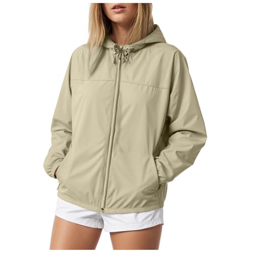 Regenjacke Damen Wasserdicht Atmungsaktiv Wanderjacke Windbreaker Leicht Outdoor Jacke Fahrrad mit Kapuze Women's Escape Light Jacket Mesh Gefüttert Faltbar Fahrradjacke Frauen Sport Outdoorjacke von Amxleh