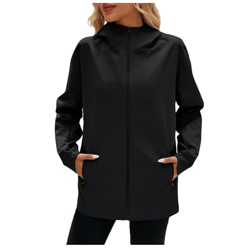 Regenjacke Damen Wasserdicht Atmungsaktiv Wanderjacke Windbreaker Outdoor Jacke Leicht Mesh Gefüttert Fahrrad mit Kapuze Women's Escape Light Jacket Faltbar Fahrradjacke Frauen Sport Outdoorjacke von Amxleh