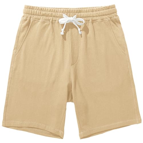 AMY COULEE Lässige Herren-Shorts, 20,3 cm, Baumwolle, athletisch, Workout, Lounge, Sweat-Shorts mit Taschen, Khaki, XX-Large AMY COULEE Lässige Herren-Shorts, 20,3 cm, Baumwolle, athletisch, Workout, Lounge, Sweat-Shorts mit Taschen, Khaki, XX-Large von Amy Coulee