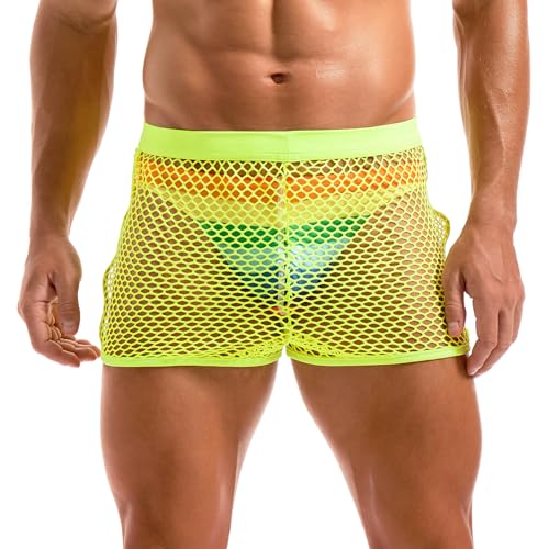 Amy Coulee Herren Fischnetz Boxershorts Sexy Netz Unterwäsche (Grün, M) von Amy Coulee