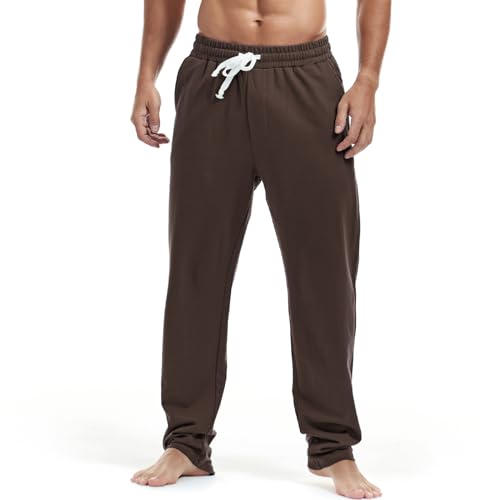 Amy Coulee Jogginghose Herren Baumwolle Sporthose (Schokolade Braun, 2XL) von Amy Coulee