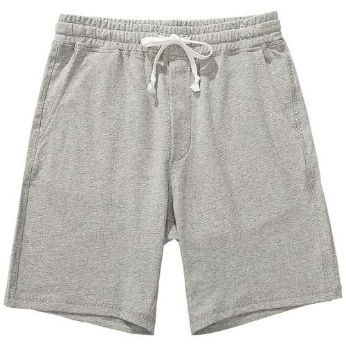 Amy Coulee Kurze Jogginghose Herren Baumwolle 8" Sporthose Trainingshose Kurz Sport Sweat Sommer Shorts mit Taschen (Grau, M) von Amy Coulee