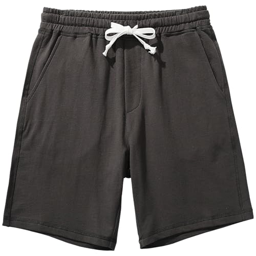 Amy Coulee Kurze Jogginghose Herren Baumwolle 8" Sporthose Trainingshose Kurz Sport Sweat Sommer Shorts mit Taschen (Zementgrau, L) von Amy Coulee
