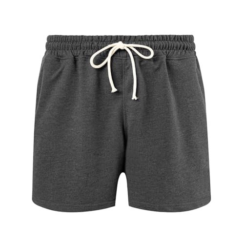 Amy Coulee Schlafhose Herren Kurz 5" Baumwoll Schlafshorts Verstellbare Taille Pyjamahose Herren Kurz Atmungsaktiv Sommer Shorts (Dunkel Grau, 2XL) von Amy Coulee