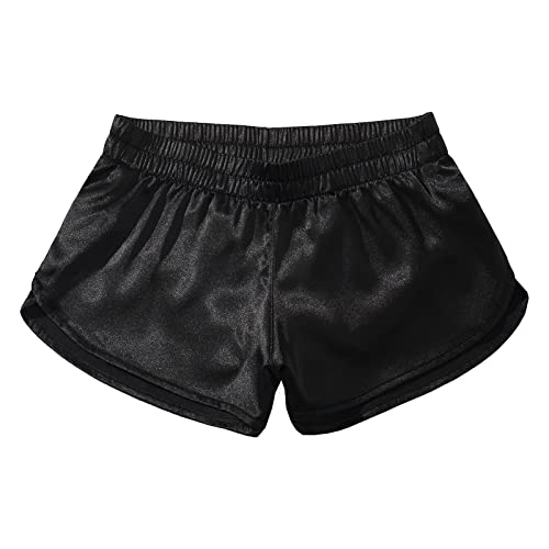 Amy Coulee Sexy Herren-Boxershorts, geteilte Seite, Jockstrap Unterwäsche, Trunks aus Satin, Seide, Boxershorts, leichte Nachtwäsche, Pyjama-Shorts, Schwarz , L von Amy Coulee