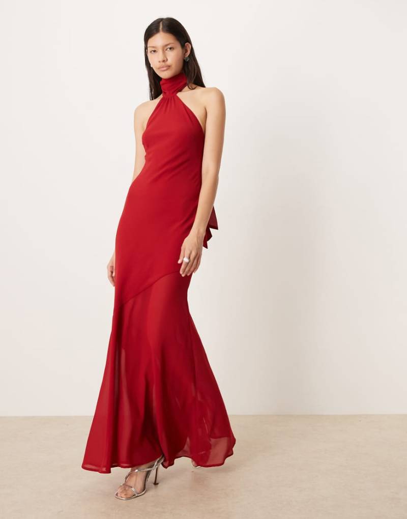 Amy Lynn - Maxikleid aus Chiffon in Rot mit Schaldetail von Amy Lynn