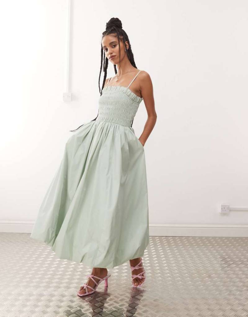 Amy Lynn - Polly - Gesmoktes Midikleid in Mint-Grün von Amy Lynn