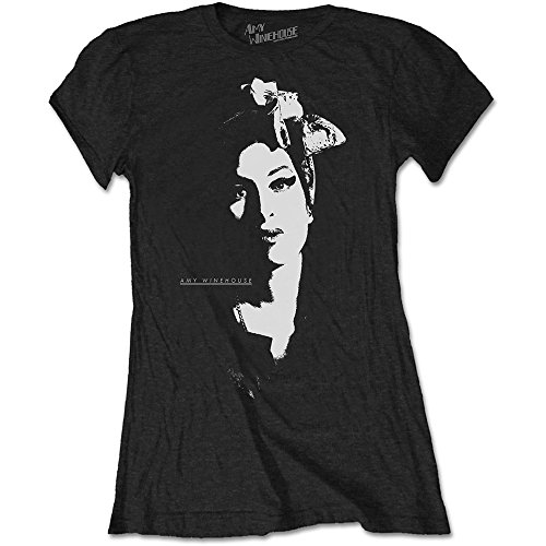 Amy Winehouse Damen Scarf Portrait T-Shirt, Schwarz, M von Rocks-off