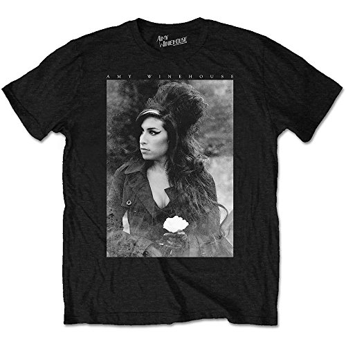 Amy Winehouse Herren Flower Portrait T-Shirt, Schwarz, XL von Rockoff Trade