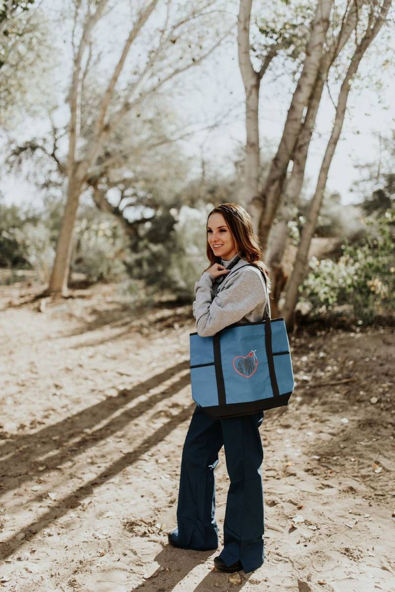 Personalisierte Monogrammiert Krankenschwester Stethoskop Einkaufstasche Personalisierte Solide Lehrer-Reise-Wickeltasche von AmyAnneApparel