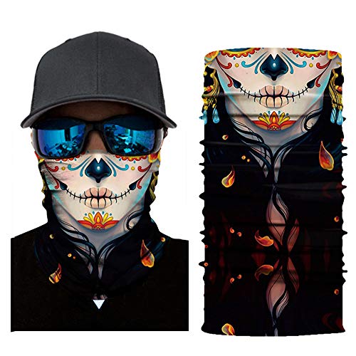 AmyGline 2 Stück 3D Schlauchtuch Herren Damen Halstuch Kopftuch Atmungsaktiv Schlauch Multifunktionstuch für Motorrad Radfahren Wandern Bandana Balaclava von AmyGline