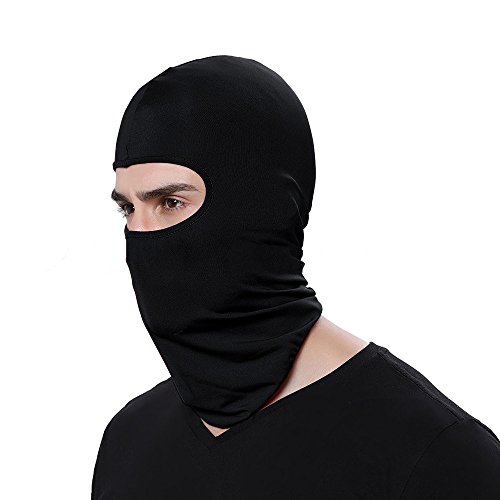 AmyGline 3-Loch-Vollmaske Skimütze Wintermütze Balaclava Tactical Mask Skimütze Wollmaske (Z031-Einzelloch), Einheitsgröße von AmyGline