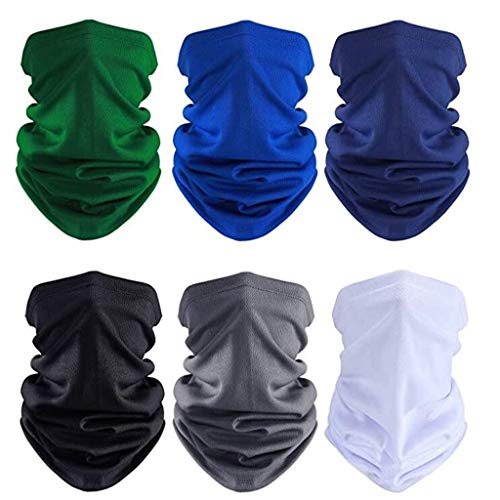 AmyGline 6 Stück Multifunktionstuch Herren/Damen Halstuch Schlauchtuch atmungsaktiv Weich Schlauchschal Bandana Gesichtsmaske für Sport Motorrad Radfahren Laufen Mundschutz Gesichtsschutz von AmyGline