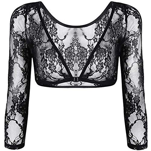 AmyGline Damen Shaper Unterwäsche Mesh in Unterwäsche Sieben Viertel Ärmel Seamless Arm Shaper Crop Top Shirt Blusen von AmyGline