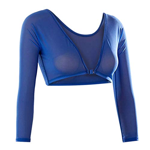 AmyGline Damen Shaper Unterwäsche Mesh in Unterwäsche Sieben Viertel Ärmel Seamless Arm Shaper Crop Top Shirt Blusen von AmyGline