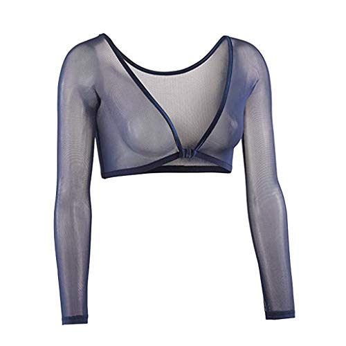 AmyGline Damen Shaper Unterwäsche Mesh in Unterwäsche Sieben Viertel Ärmel Seamless Arm Shaper Crop Top Shirt Blusen von AmyGline