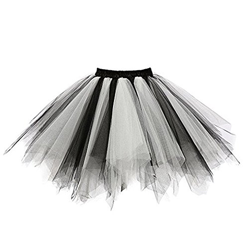 AmyGline Damen Tüllrock 50er Rockabilly Rock Petticoat Tutu Unterrock Kurz Ballett Blase Tanzrock Tanzkleid Ballkleid Abendkleid Karneval Party Kostüm von AmyGline