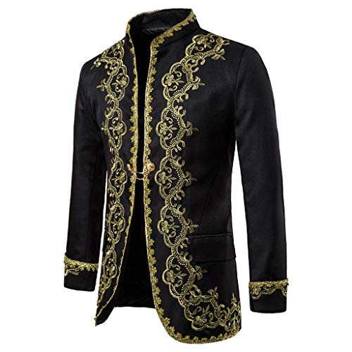 AmyGline Herren Anzug Gothic Jacke Punk Kleidung Vintage Anzugjacke Mantel Prinz Cosplay Kostüm for Halloween Weihnachten Karneval von AmyGline