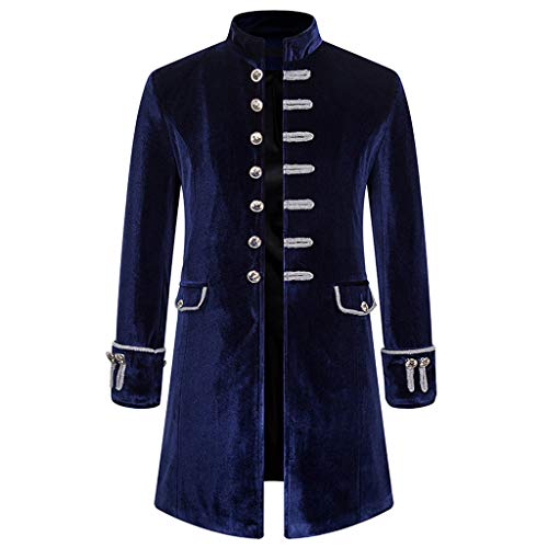 AmyGline Herren Mantel Frack Jacke Steampunk Gothic Gehrock Uniform Smoking Kostüm Party Oberbekleidung Abendkleid Anzug Sakkos Retro Mäntel Männer von AmyGline