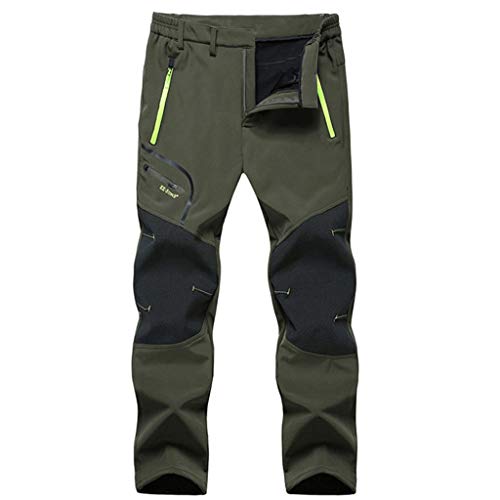 AmyGline Herren Wanderhose Wasserdicht Softshellhose Outdoorhose Winddicht Warm Gefüttert Winter Skihose Snowhose Trekkinghose Berghose Schnell Trockene Sweatpants von AmyGline