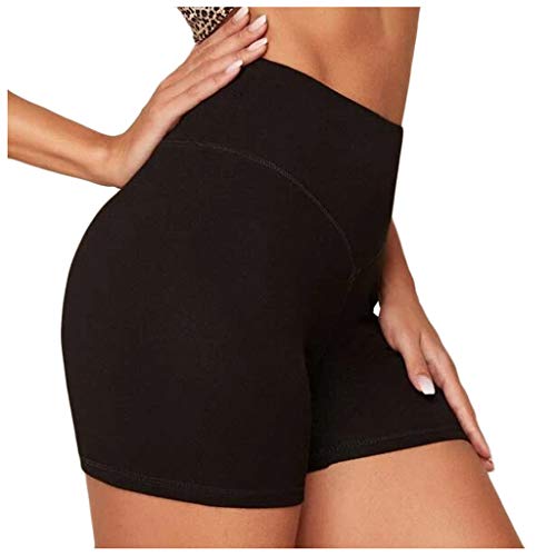 AmyGline Shorts Damen Sporthose Kurze Leggings High Waist Hip Lift Stretch Schwarz Sommer Sport Training Gym Yoga Fitness Shorts Hose Kurz Yogahose Hotpants Laufshorts Traningshose von AmyGline