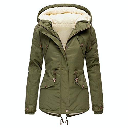 AmyGline Winterjacke Damen Winter Jacke Parka Mantel mit Kapuze Teddyfell Gefüttert Daunenjacke Wintermentel von AmyGline