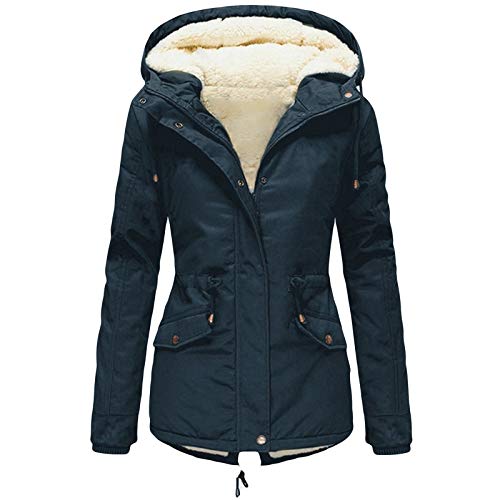 AmyGline Winterjacke Damen Winter Jacke Parka Mantel mit Kapuze Teddyfell Gefüttert Daunenjacke Wintermentel von AmyGline