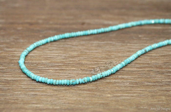 Dornröschen Türkis Halskette, Arizona, Türkis, Perlen, Schmuck, Dezember Geburtsstein von AmyJillDesigns