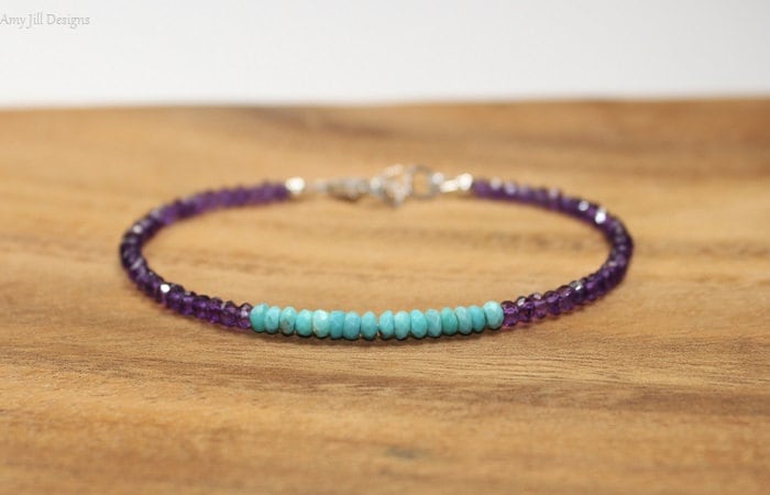Dornröschen Türkis Und Amethyst Armband, Schmuck, Februar Dezember Geburtsstein Dornröschen Türkis Und Amethyst Armband, Schmuck, Februar Dezember Geburtsstein von AmyJillDesigns