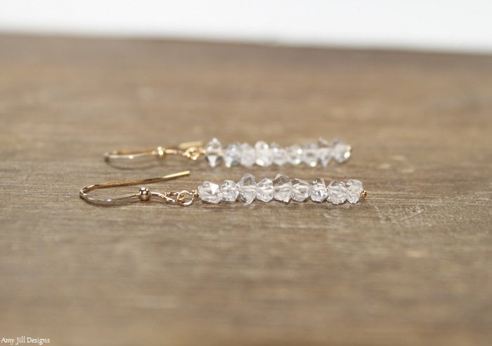 Echte Herkimer Diamant Ohrringe, Gold Filled Oder Sterling Silber Schmuck, April Geburtsstein Echte Herkimer Diamant Ohrringe, Gold Filled Oder Sterling Silber Schmuck, April Geburtsstein von AmyJillDesigns