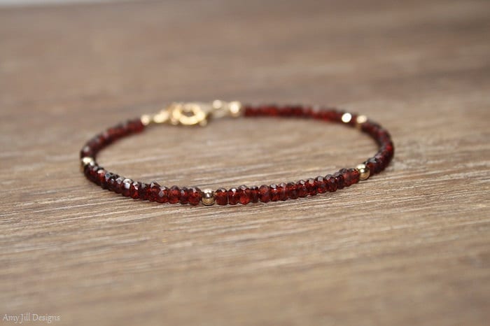 Granat Armband, Schmuck, Januar Geburtsstein, Gold Filled Oder Sterling Silber Perlen Granat Armband, Schmuck, Januar Geburtsstein, Gold Filled Oder Sterling Silber Perlen von AmyJillDesigns