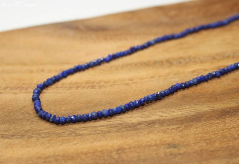 Lapis Halskette, Schmuck, Perlen Minimalist, Layering Edelstein Schmuck von AmyJillDesigns