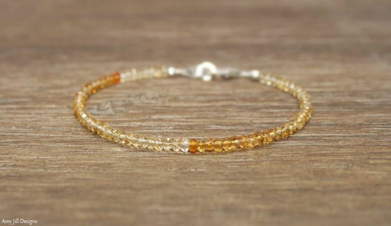 Shaded Citrin Armband, Schmuck, November Geburtsstein, Layering Edelstein Schmuck von AmyJillDesigns