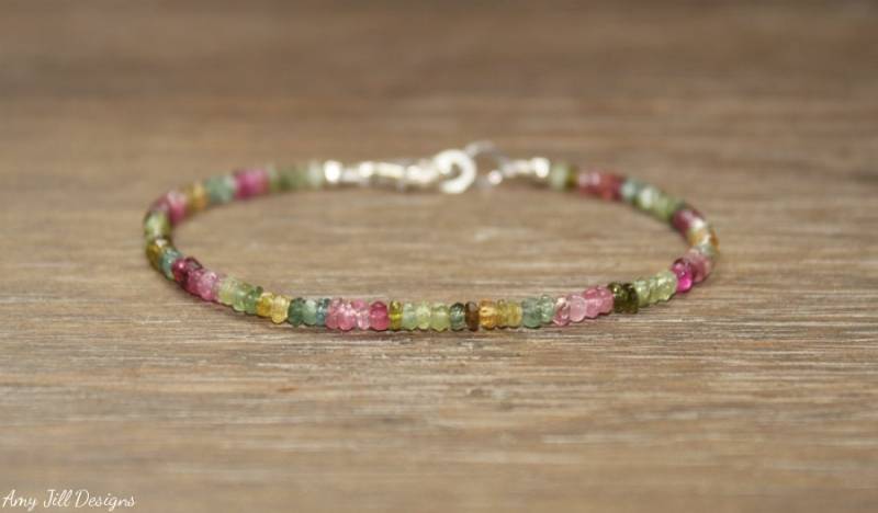 Wassermelonen-Turmalin Armband, Schmuck, Ombre, Shaded, Pink, Grün, Oktober Geburtsstein Wassermelonen-Turmalin Armband, Schmuck, Ombre, Shaded, Pink, Grün, Oktober Geburtsstein von AmyJillDesigns