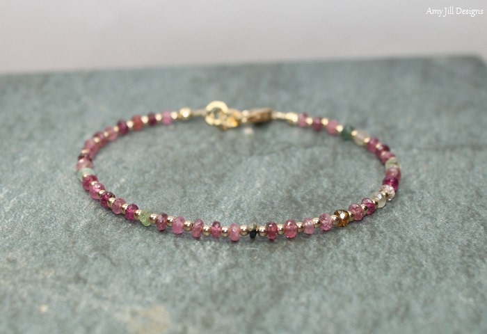 Wassermelonenturmalin Armband, Pink Und Grün, Multistein, Schmuck, Ombre Wassermelonenturmalin Armband, Pink Und Grün, Multistein, Schmuck, Ombre von AmyJillDesigns