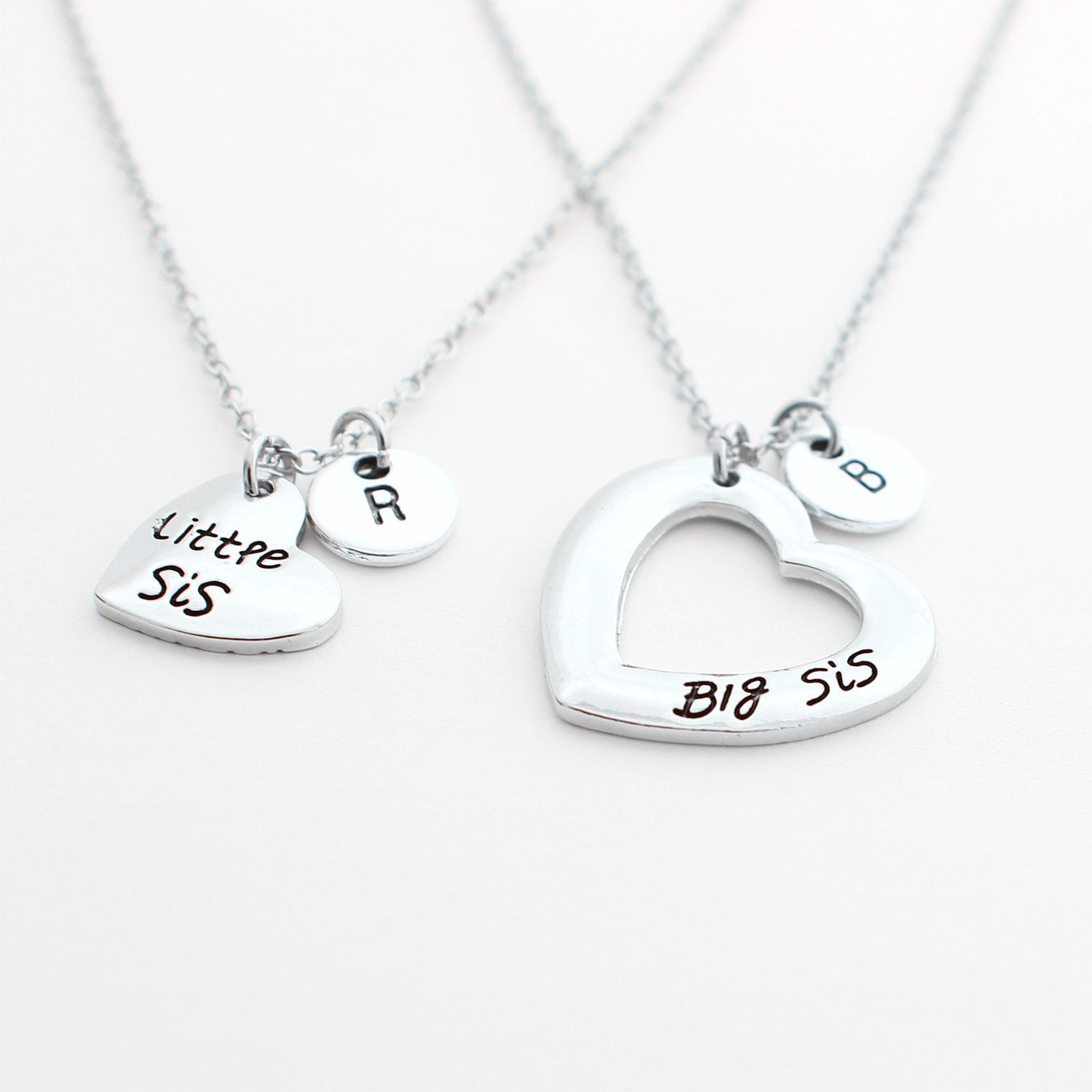 Initial Buchstabe , Big Sis Lil Halskette Schwestern , Beste Freundin Schwester Geburtstag Geschenk Halskette, Weihnachtsgeschenke von AmyStoresArt