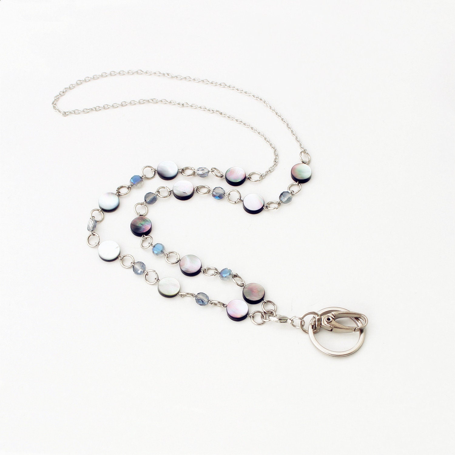 Natürliche Abalone Schale, Kristall-Id-Halsketten Lanyards Für Keys Id Badge Holder, Weihnachtsgeschenke von AmyStoresArt