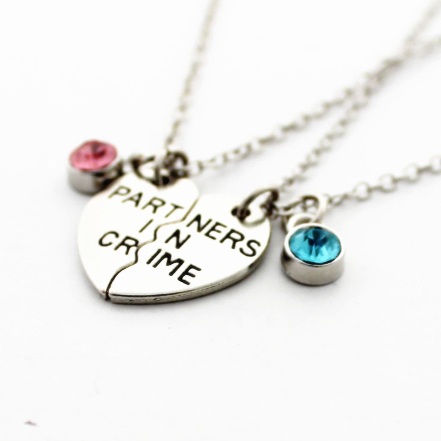 Personalisierte Geburtsstein Halskette Partner in Krimi Freundschaftskette Geschenk Für Freundin Bff, Beste von AmyStoresArt
